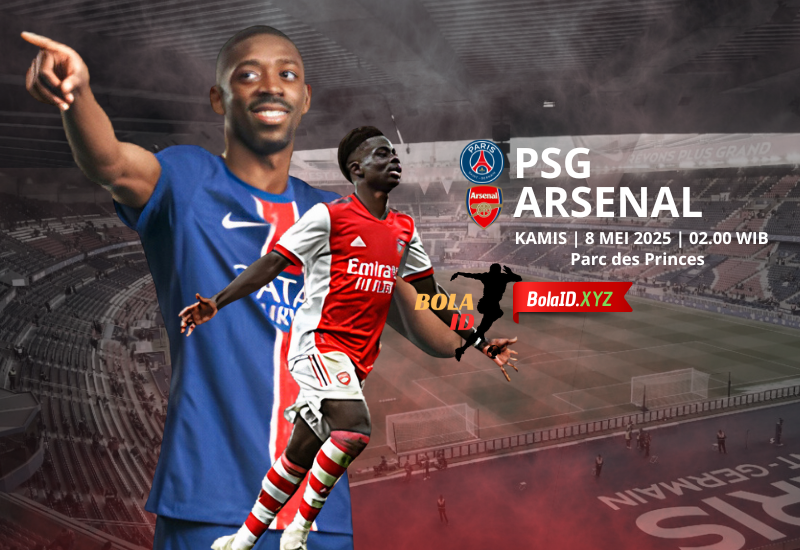 Prediksi Skor dan XI Starter Liga Champions Kamis 8 Mei 2025: PSG vs Arsenal